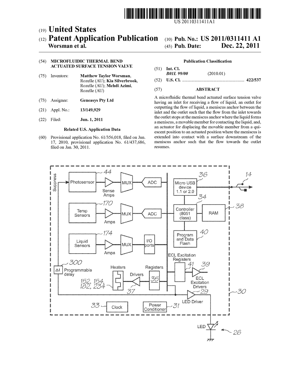 MICROFLUIDIC THERMAL BEND ACTUATED SURFACE TENSION VALVE - diagram, schematic, and image 01