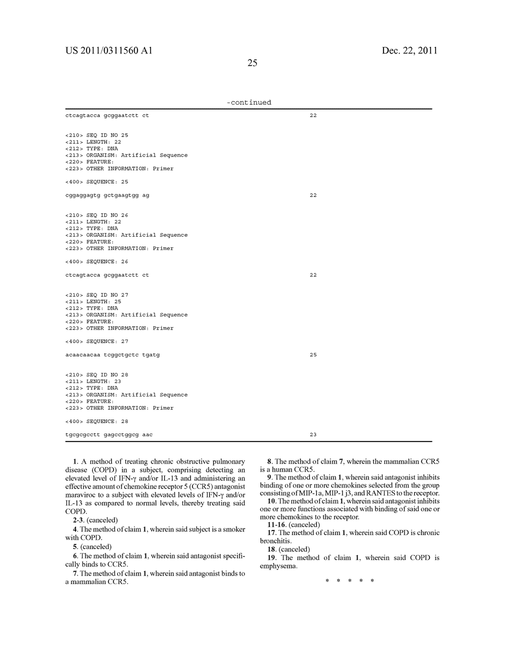 Methods and Compositions Relating to CCR5 Antagonist, IFN-Gamma and IL-13     Induced Inflammation - diagram, schematic, and image 64