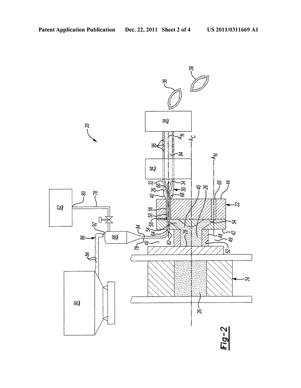 GAS ASSISTED CO-EXTRUSION APPARATUS AND PROCESS FOR FORMING FOODS - diagram, schematic, and image 03