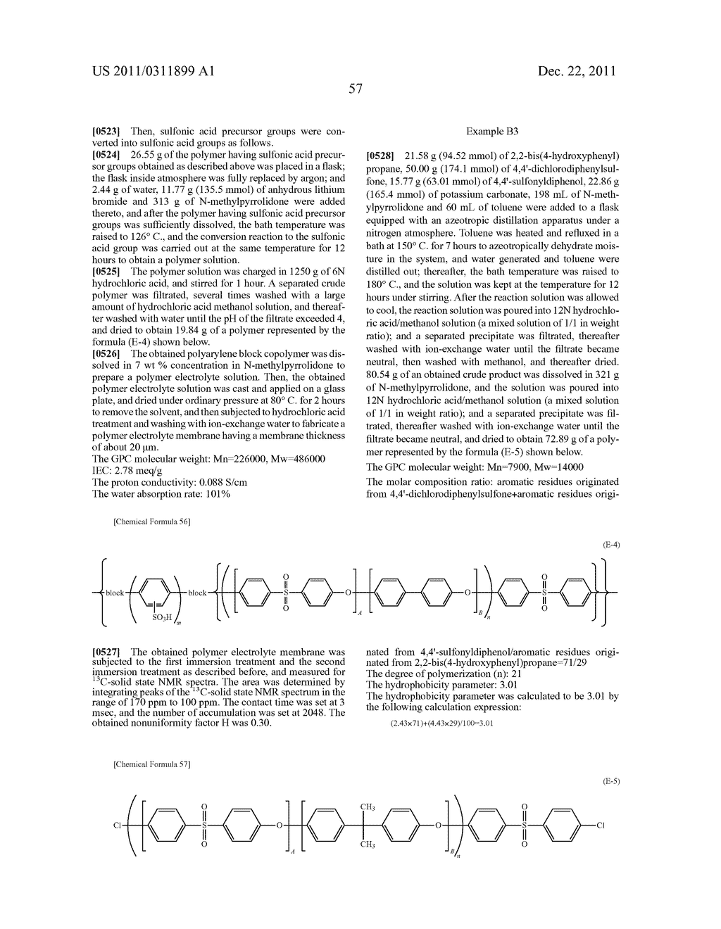 POLYMER, POLYARYLENE BLOCK COPOLYMER, POLYELECTROLYTE, POLYELECTROLYTE     MEMBRANE, AND FUEL CELL - diagram, schematic, and image 59