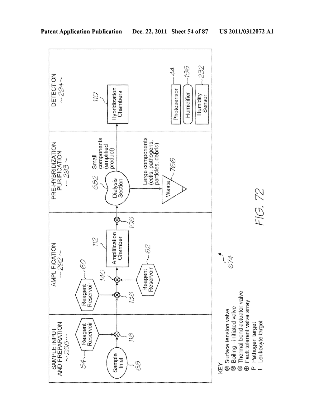 MICROFLUIDIC DEVICE WITH SURFACE MICRO-MACHINED CHIPS AND INTERCONNECTING     CAP - diagram, schematic, and image 55