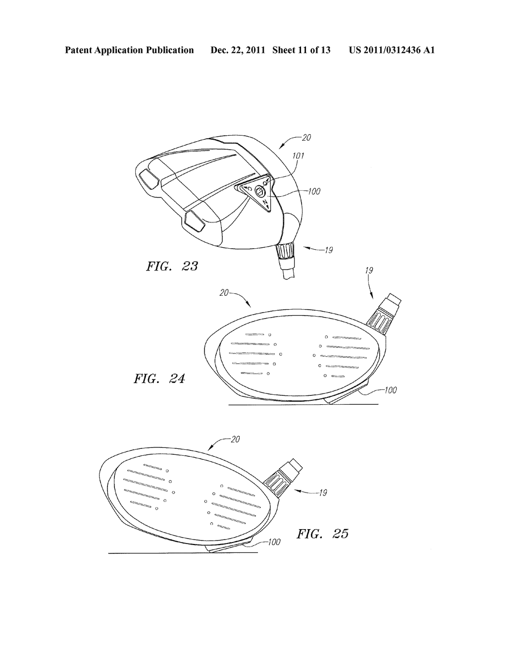 WOOD-TYPE GOLF CLUB HEAD WITH ADJUSTABLE SOLE CONTOUR - diagram, schematic, and image 12