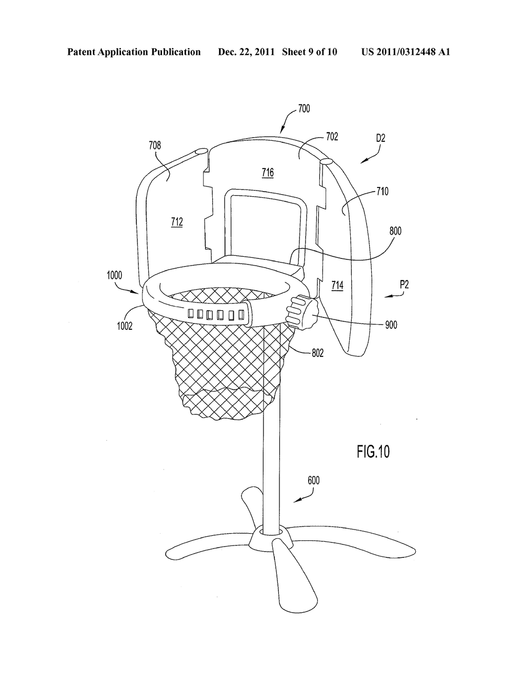 Adjustable Basketball Device - diagram, schematic, and image 10