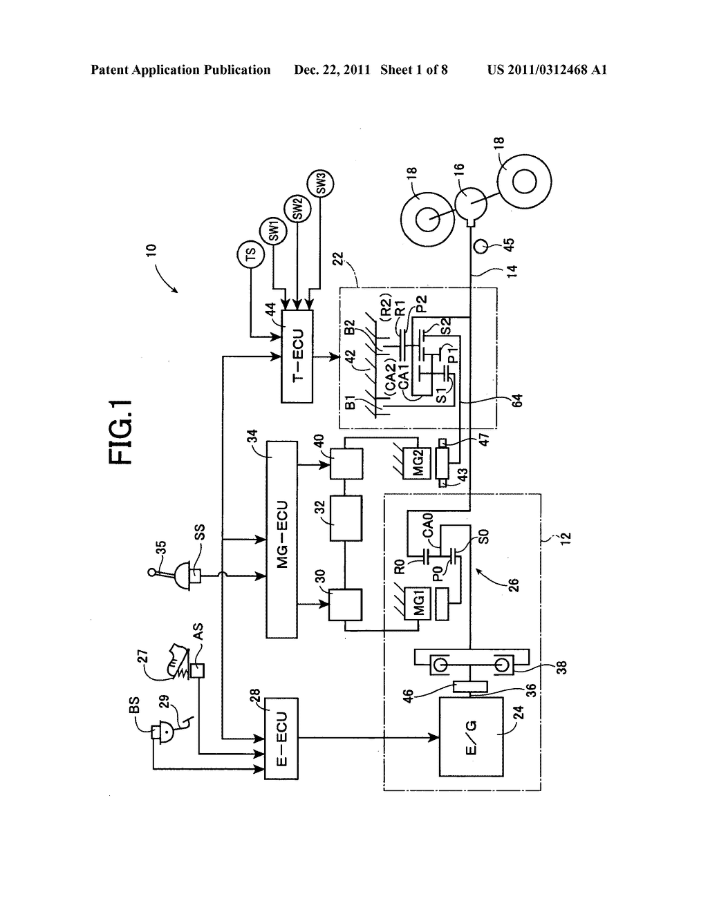 CONTROL DEVICE FOR VEHICULAR POWER TRANSMITTING APPARATUS - diagram, schematic, and image 02