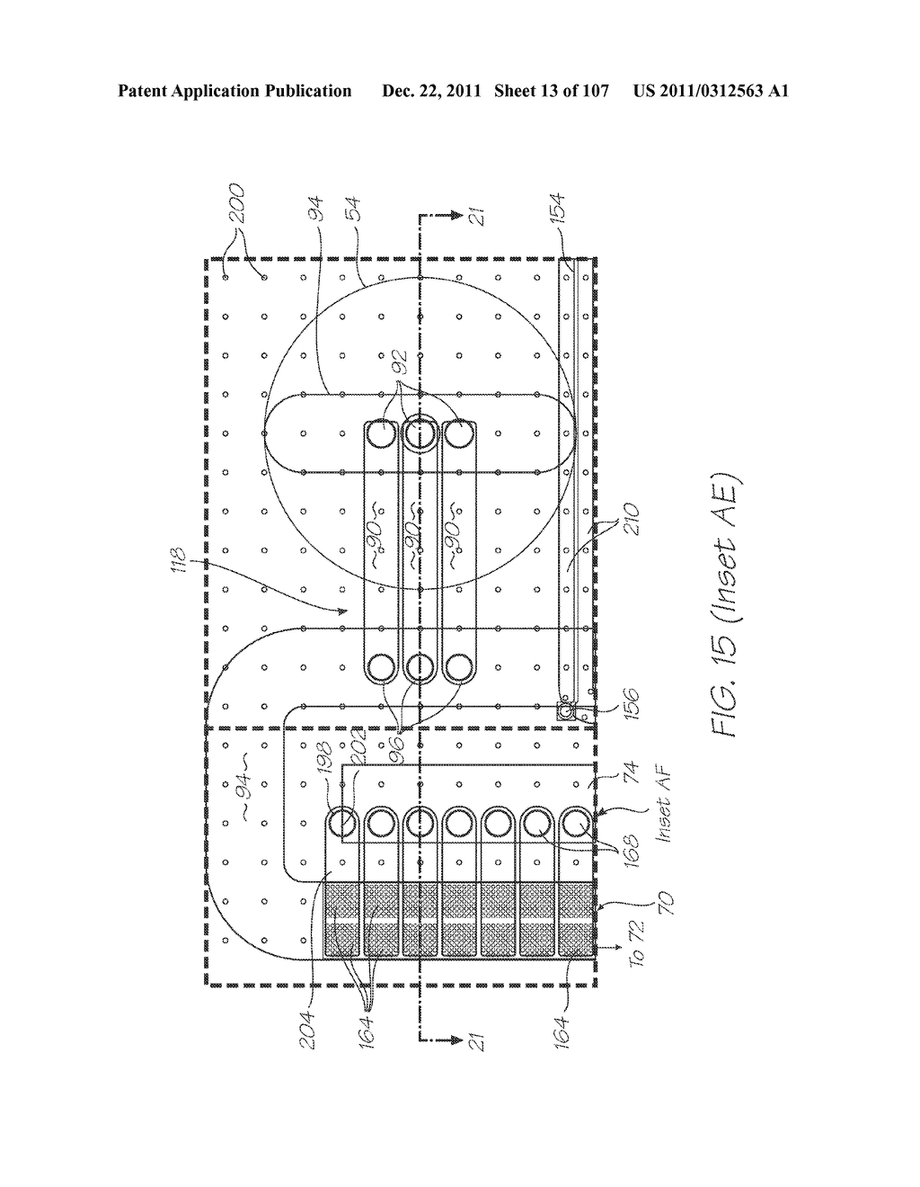 LOC DEVICE FOR DETECTING TARGET NUCLEIC ACID SEQUENCES IN A FLUID USING     HYBRIDIZATION CHAMBER ARRAY AND NEGATIVE CONTROL CHAMBER CONTAINING     ELECTROCHEMILUMINESCENT PROBE DESIGNED TO BE NON-COMPLEMENTARY TO ANY     SEQUENCE IN THE FLUID - diagram, schematic, and image 14