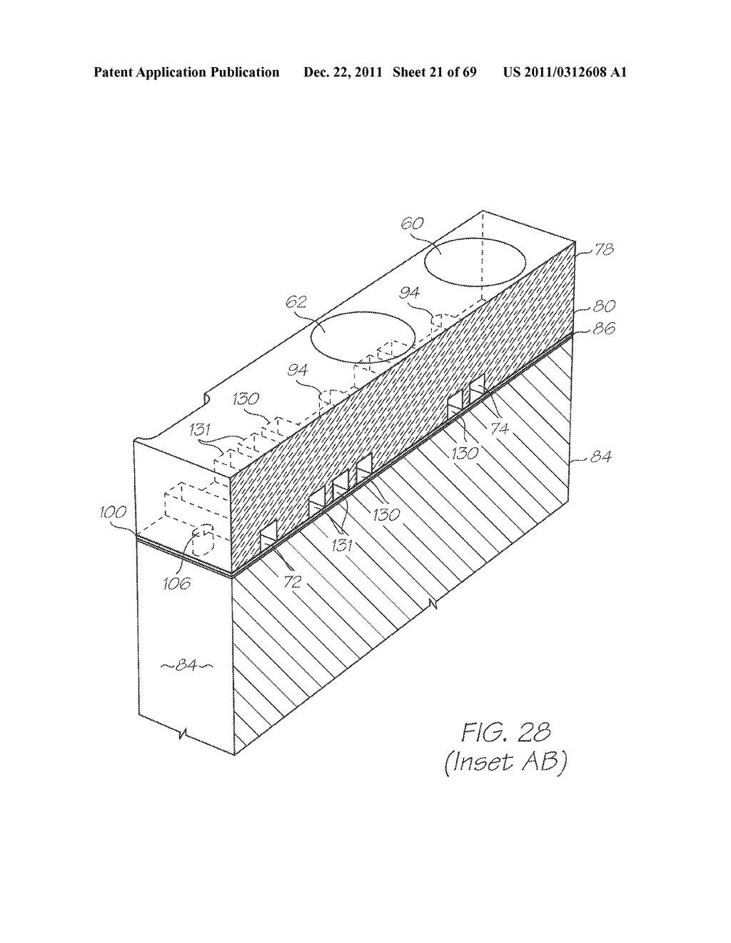 TEST MODULE WITH LOW-VOLUME HYBRIDIZATION CHAMBER AND LOW-VOLUME REAGENT     RESERVOIR - diagram, schematic, and image 22