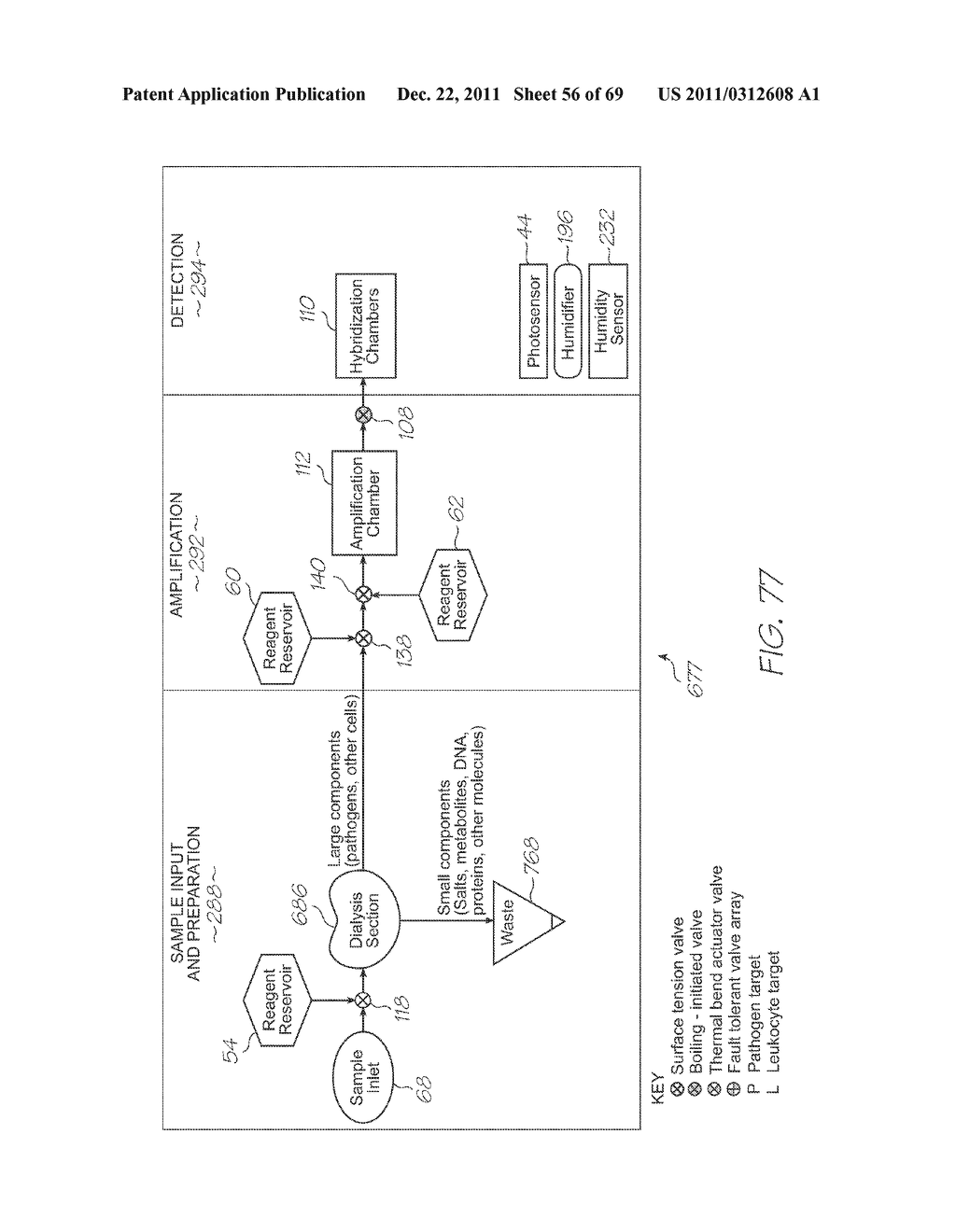 TEST MODULE WITH LOW-VOLUME HYBRIDIZATION CHAMBER AND LOW-VOLUME REAGENT     RESERVOIR - diagram, schematic, and image 57