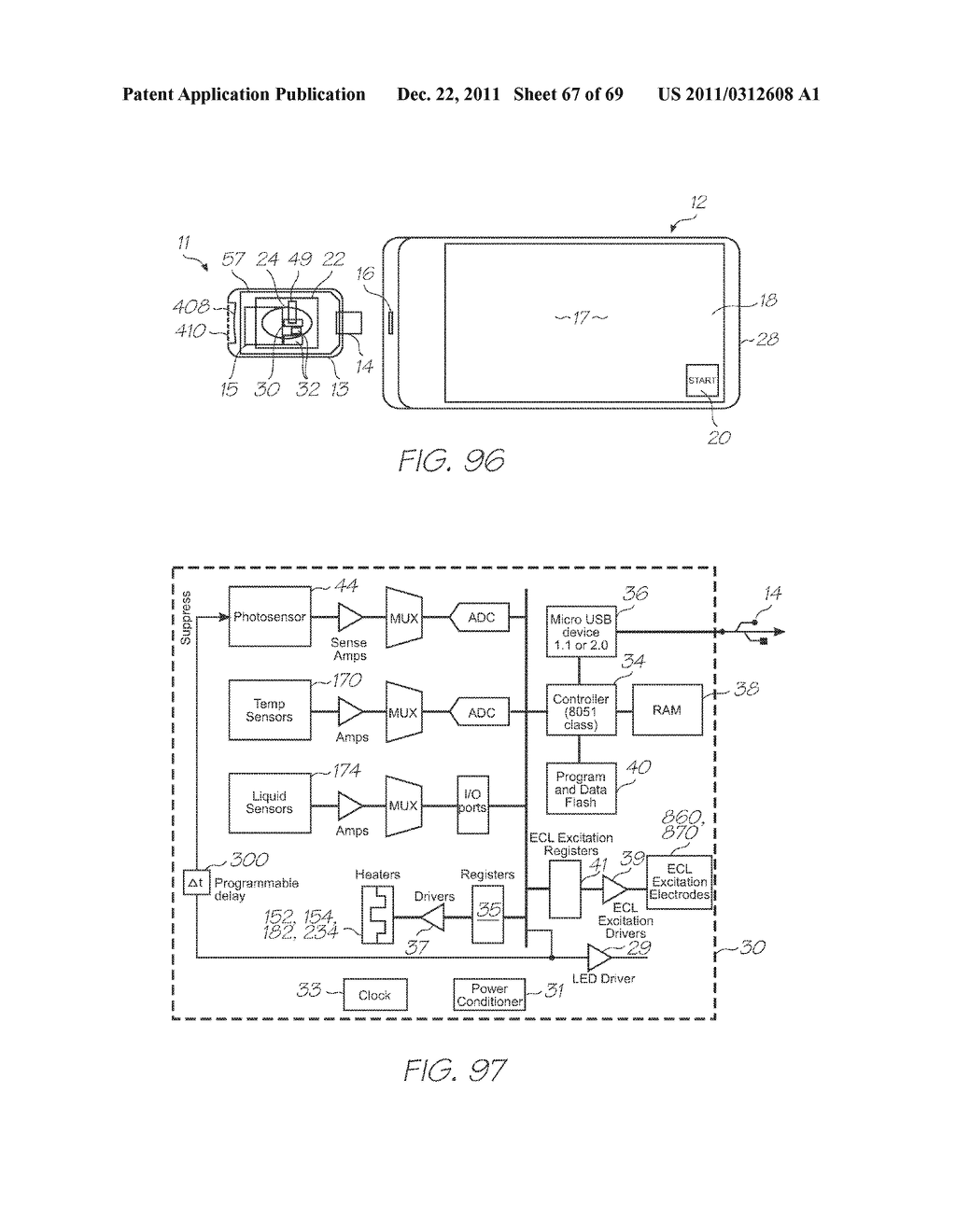 TEST MODULE WITH LOW-VOLUME HYBRIDIZATION CHAMBER AND LOW-VOLUME REAGENT     RESERVOIR - diagram, schematic, and image 68