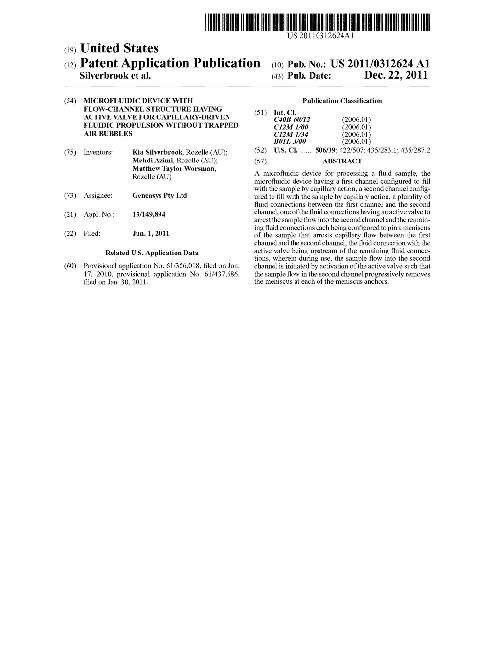 MICROFLUIDIC DEVICE WITH FLOW-CHANNEL STRUCTURE HAVING ACTIVE VALVE FOR     CAPILLARY-DRIVEN FLUIDIC PROPULSION WITHOUT TRAPPED AIR BUBBLES - diagram, schematic, and image 01