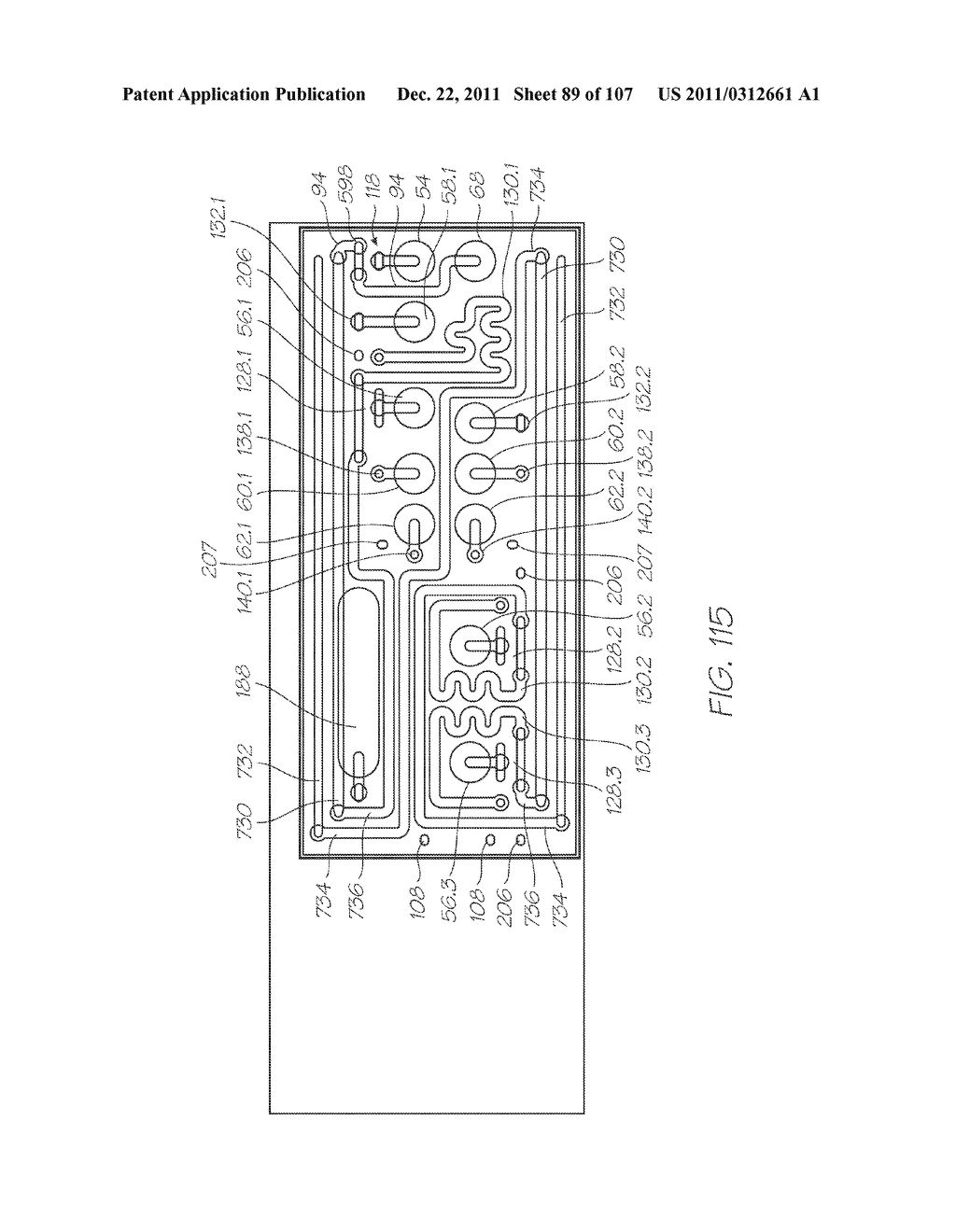 MICROFLUIDIC DEVICE WITH ARRAY OF CHAMBERS AND CORRESPONDING DIFFUSION     BARRIERS FOR ELECTROCHEMILUMINESCENT DETECTION OF TARGETS - diagram, schematic, and image 90