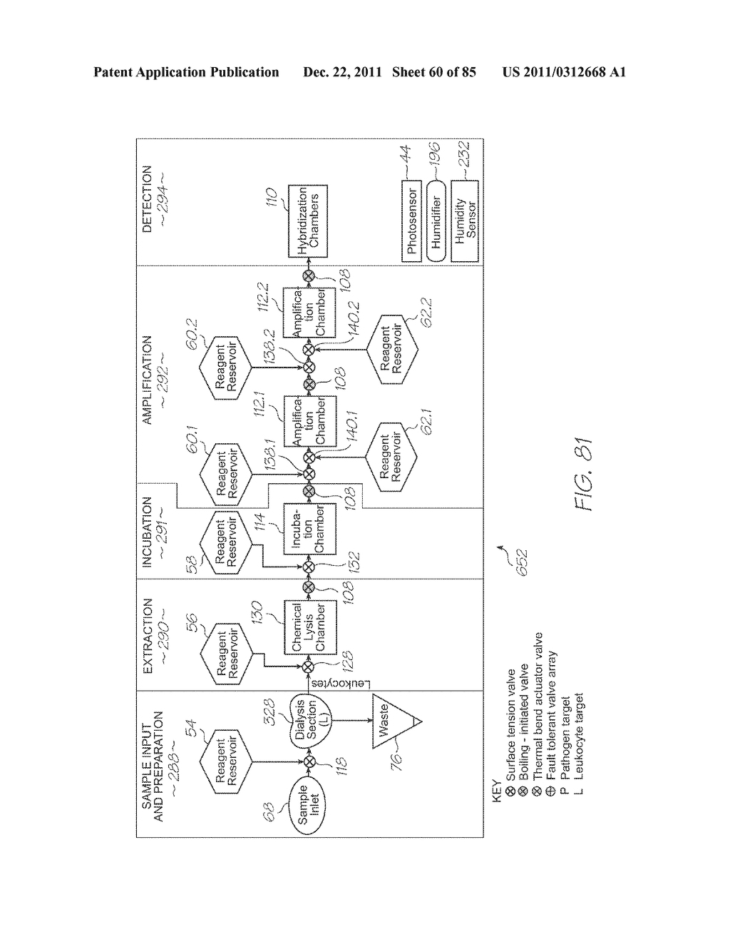 LOC WITH DIALYSIS SECTION FOR RETAINING INSOLUBLE SAMPLE CONSTITUENTS     AFTER AMPLIFICATION AND PASSING SOLUBLE CONSTITUENTS TO A DETECTION     SECTION - diagram, schematic, and image 61