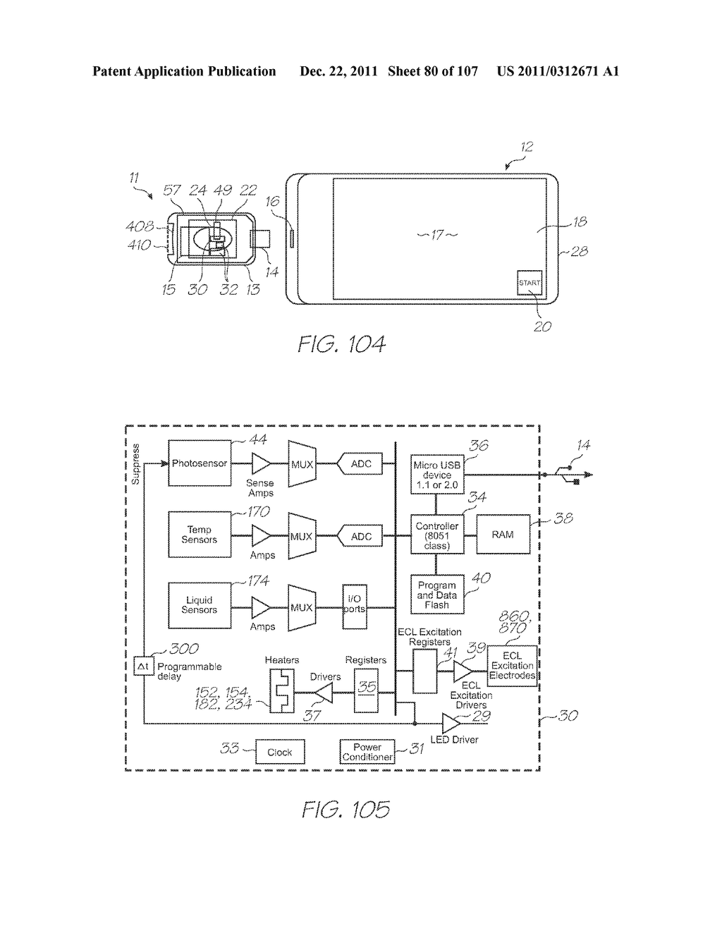 SINGLE USE MICROFLUIDIC DEVICE WITH PHOTOSENSOR FOR     ELECTROCHEMILUMINESCENT DETECTION OF TARGETS - diagram, schematic, and image 81