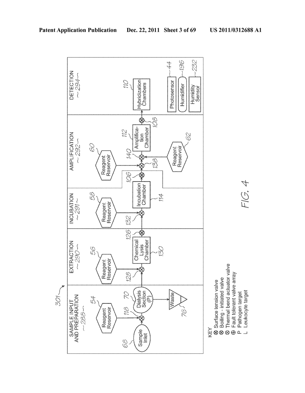 MICROFLUIDIC DEVICE WITH PCR CHAMBER BETWEEN SUPPORTING SUBSTRATE AND     HEATER - diagram, schematic, and image 04