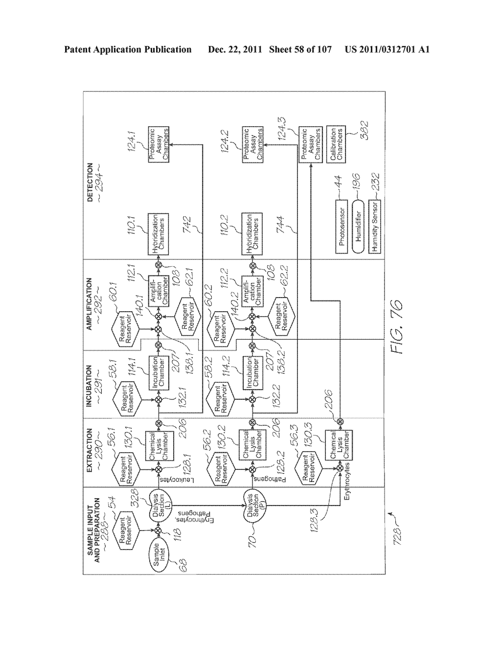 LOC DEVICE FOR ELECTROCHEMILUMINESCENT DETECTION OF TARGET NUCLEIC ACID     SEQUENCES WITH CALIBRATED PHOTODETECTION OF PROBES IN HYBRIDIZATION ARRAY - diagram, schematic, and image 59