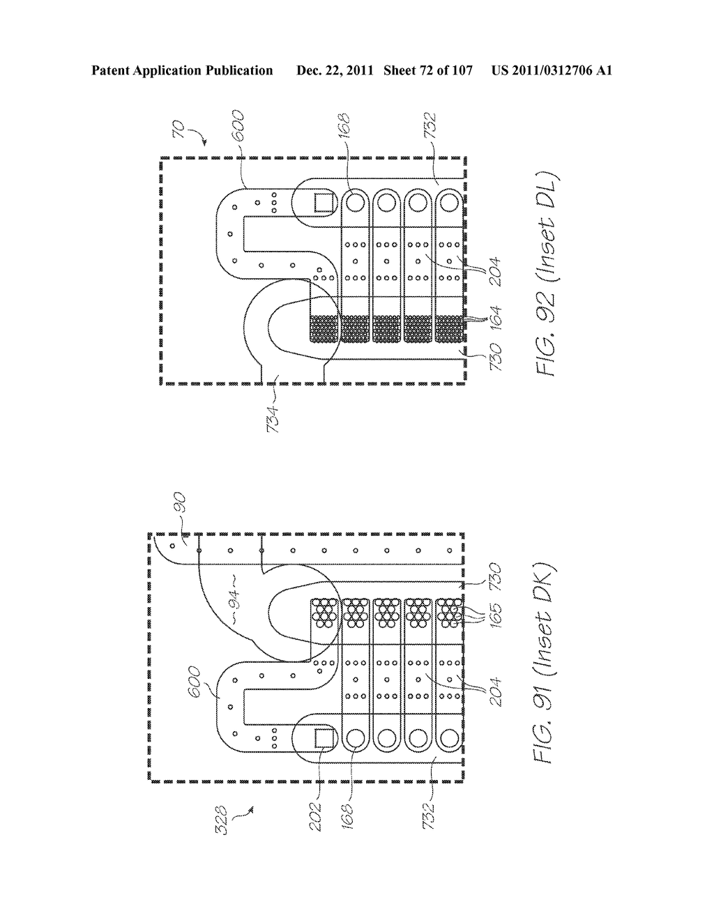 LOC DEVICE WITH HYBRIDIZATION CHAMBERS CONTAINING PROBES FOR     ELECTROCHEMILUMINESCENT DETECTION OF TARGET NUCLEIC ACID SEQUENCES IN A     FLUID AND CALIBRATION CHAMBER CONTAINING PROBES SEALED FROM THE FLUID - diagram, schematic, and image 73