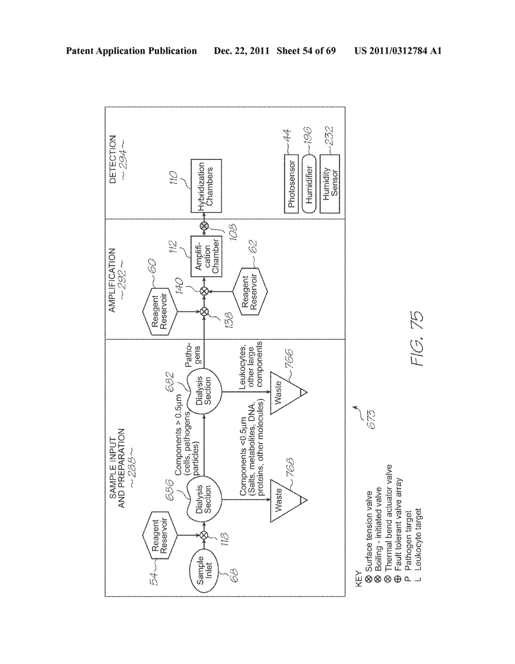 MICROFLUIDIC DEVICE FOR DETECTING TARGETS WITH PROBES, DETECTION     PHOTODIODES AND A CALIBRATION PHOTODIODE - diagram, schematic, and image 55