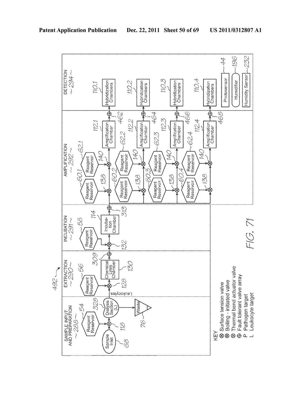 MICROFLUIDIC TEST MODULE WITH A MEMBRANE SEAL TO PREVENT DEHUMIDIFICATION     OF THE MIXTURE - diagram, schematic, and image 51