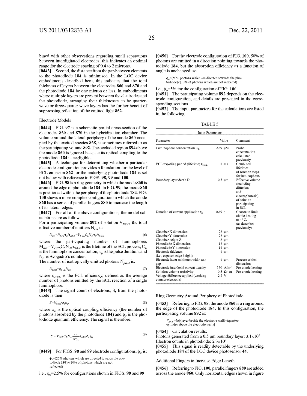 LOC DEVICE FOR ELECTROCHEMILUMINESCENT DETECTION OF TARGET SEQUENCES USING     TRANSPARENT ELECTRODES - diagram, schematic, and image 134