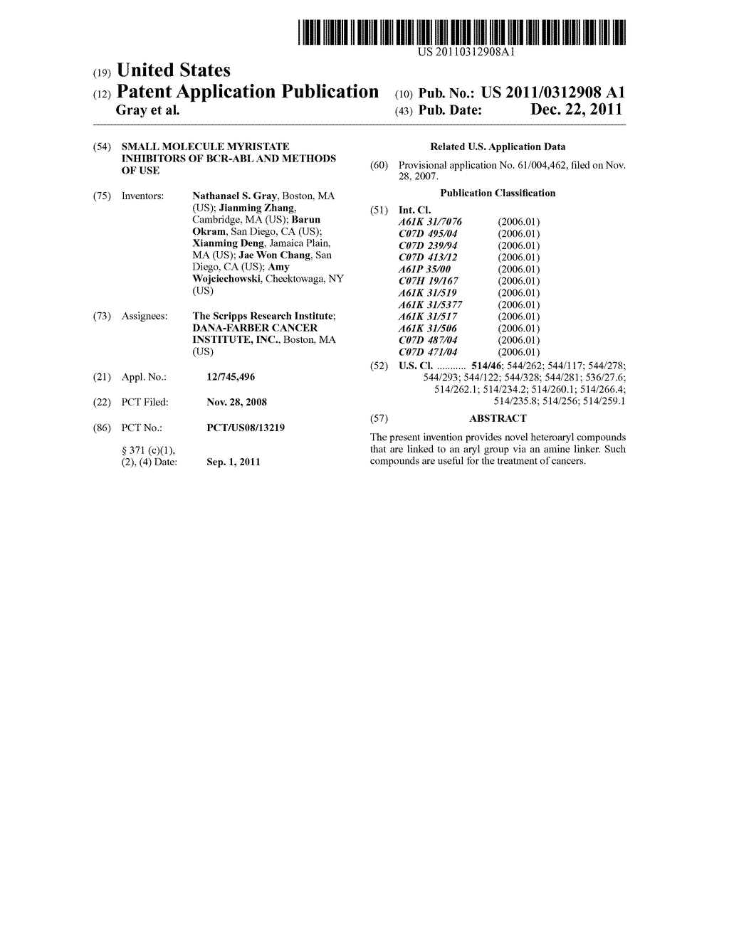 SMALL MOLECULE MYRISTATE INHIBITORS OF BCR-ABL AND METHODS OF USE - diagram, schematic, and image 01