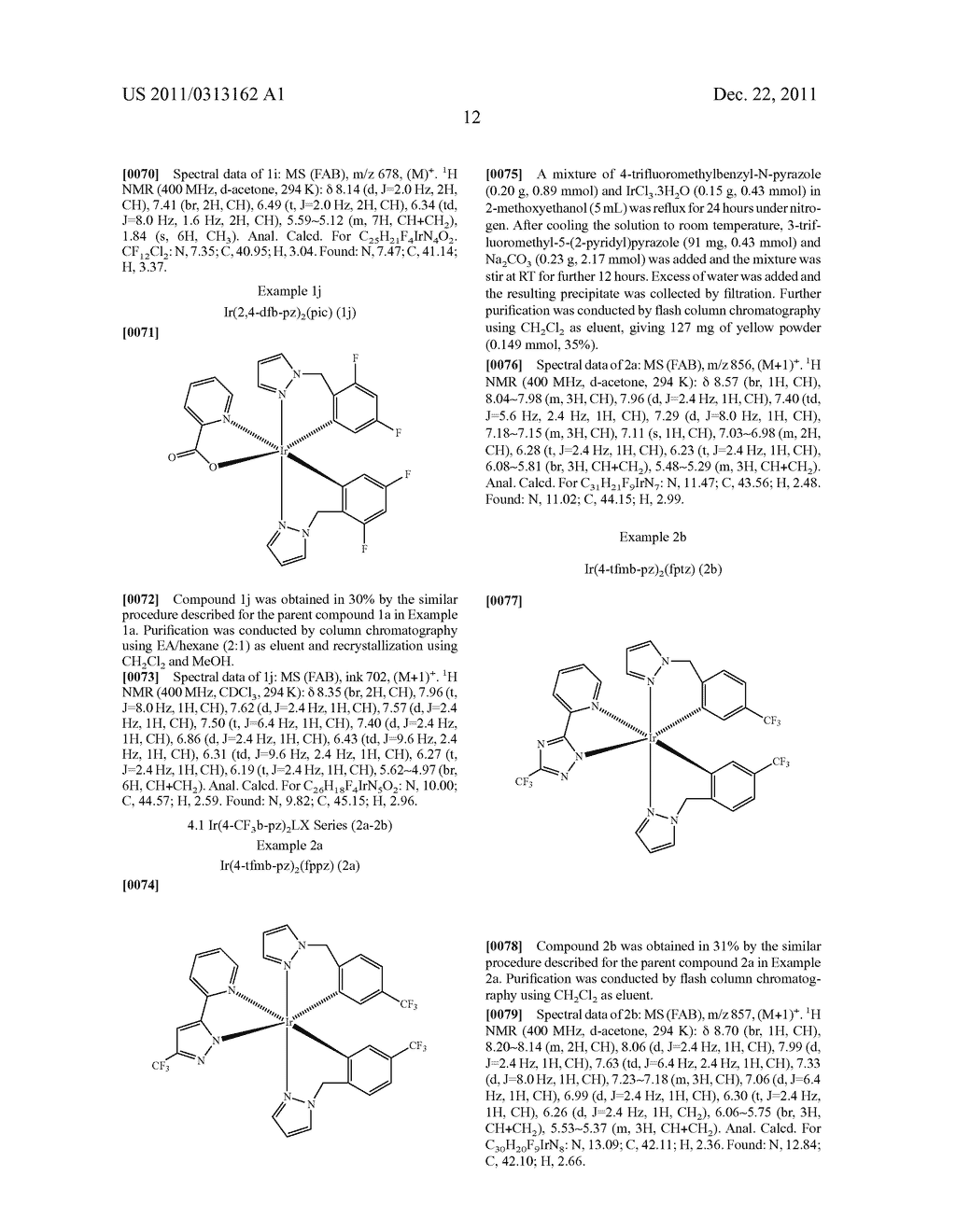 PHOSPHORESCENT IRIDIUM COMPLEX WITH NON-CONJUGATED CYCLOMETALATED LIGANDS,     SYNTHETIC METHOD OF PREPARING THE SAME AND PHOSPHORESCENT ORGANIC LIGHT     EMITTING DIODE THEREOF - diagram, schematic, and image 13