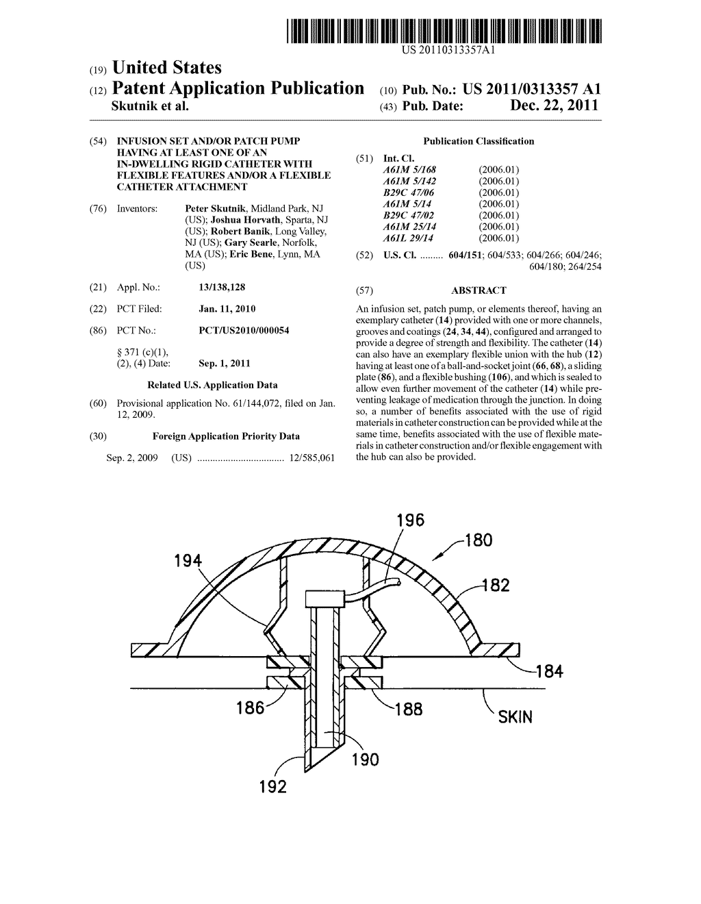 INFUSION SET AND/OR PATCH PUMP HAVING AT LEAST ONE OF AN IN-DWELLING RIGID     CATHETER WITH FLEXIBLE FEATURES AND/OR A FLEXIBLE CATHETER ATTACHMENT - diagram, schematic, and image 01