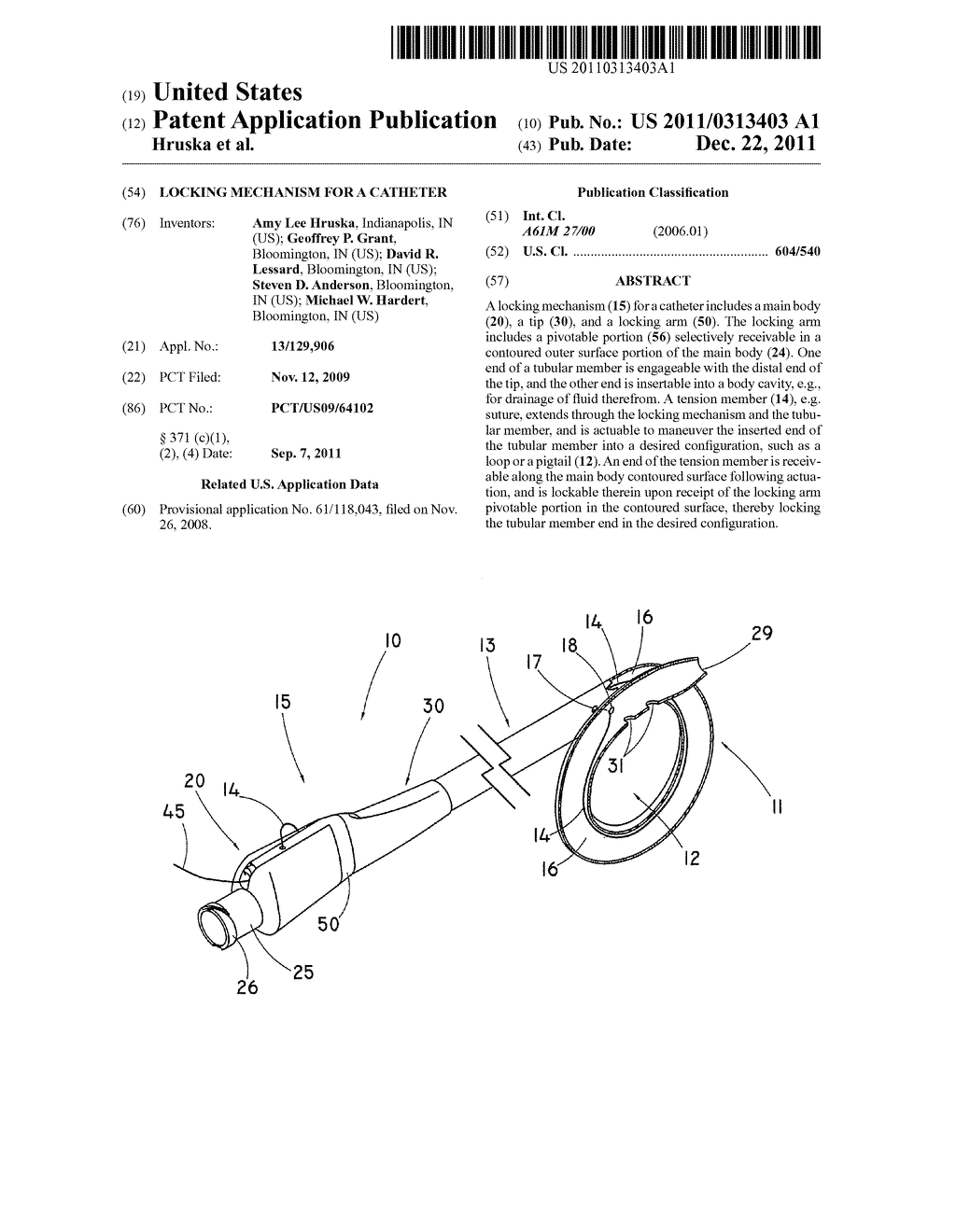 LOCKING MECHANISM FOR A CATHETER - diagram, schematic, and image 01