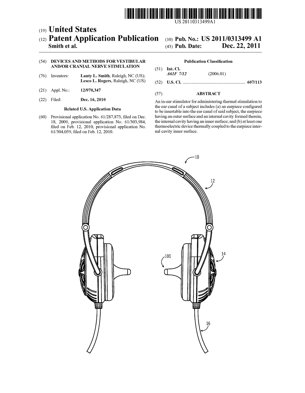 Devices and Methods for Vestibular and/or Cranial Nerve Stimulation - diagram, schematic, and image 01