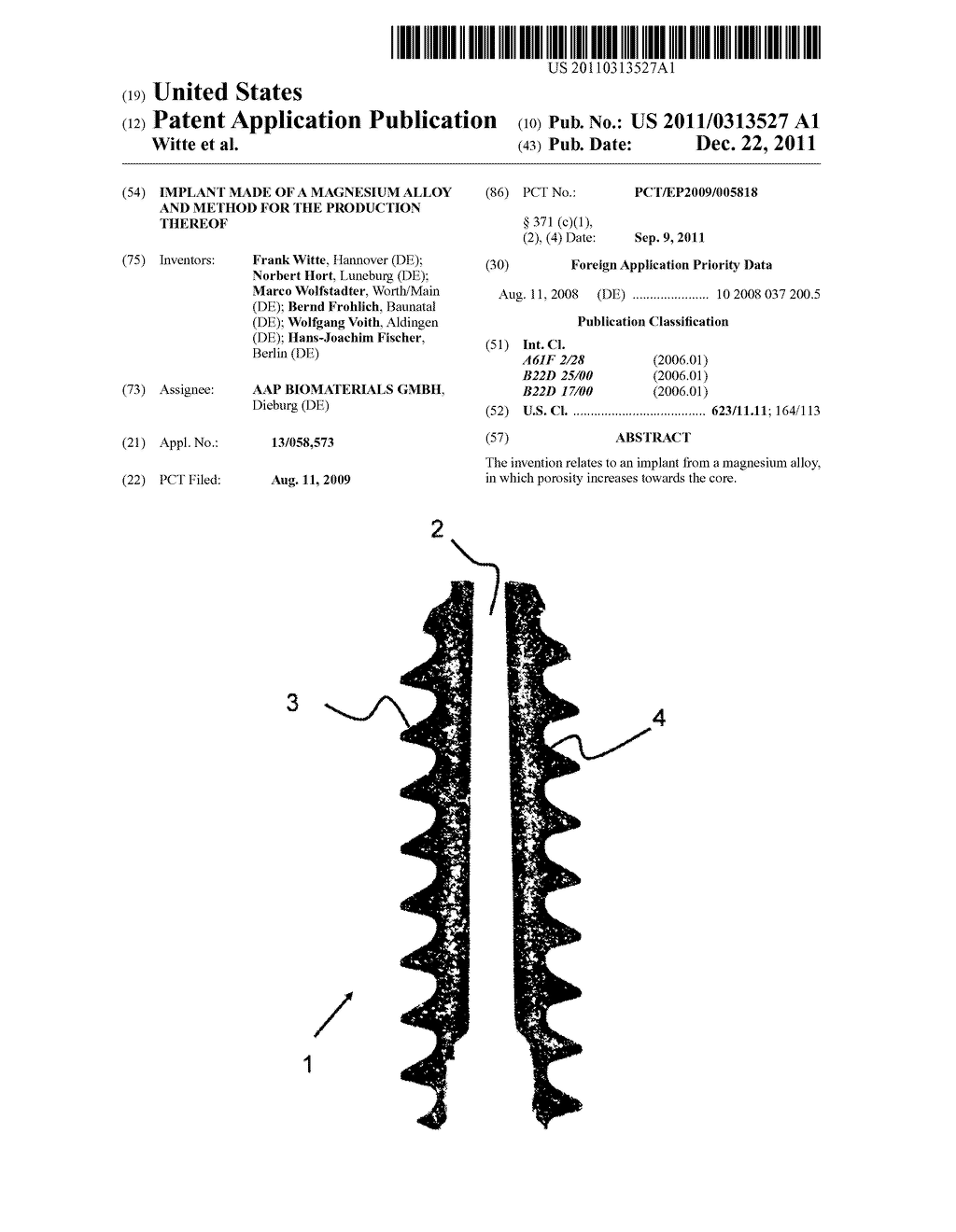 IMPLANT MADE OF A MAGNESIUM ALLOY AND METHOD FOR THE PRODUCTION THEREOF - diagram, schematic, and image 01