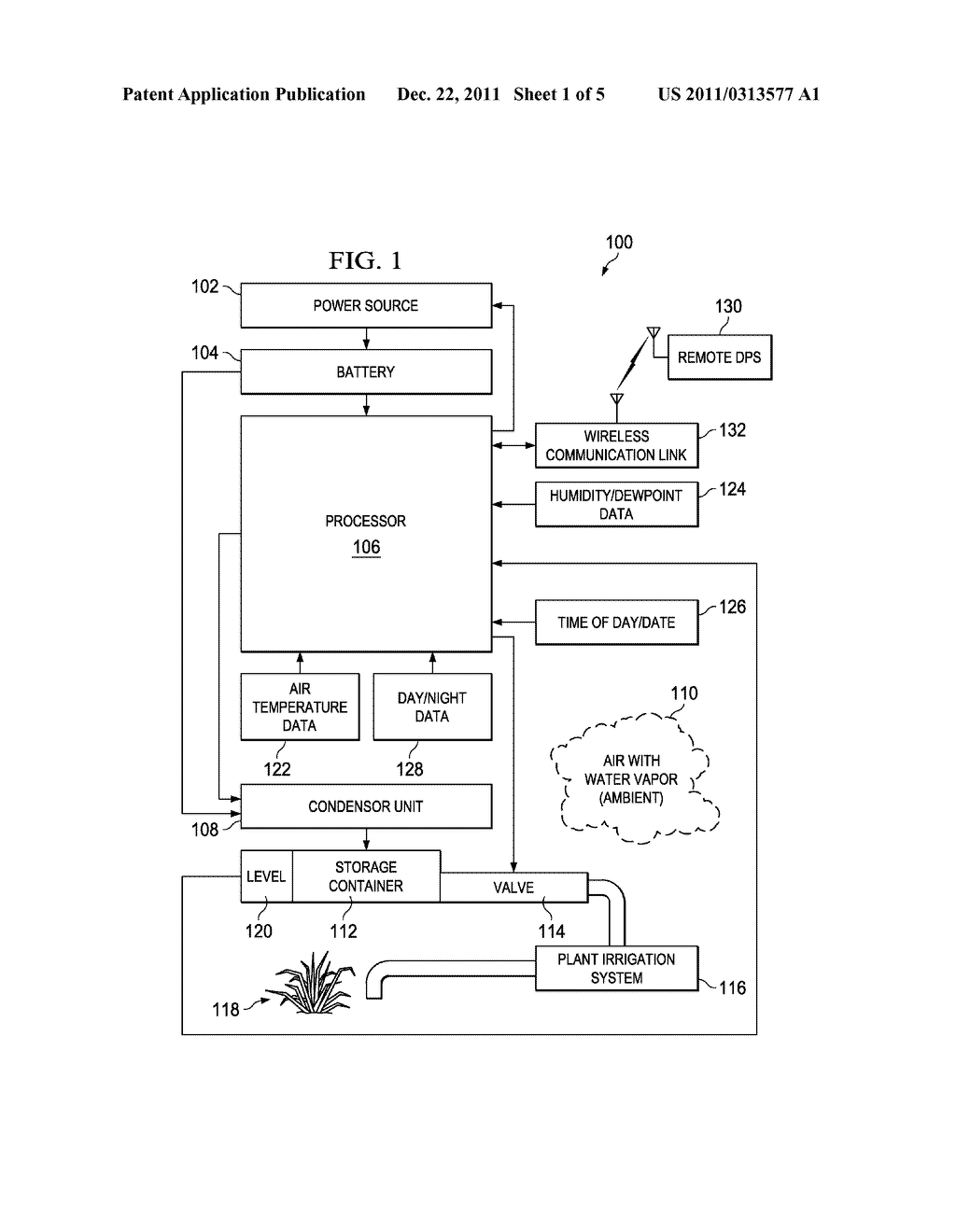 SYSTEM AND METHOD FOR IRRIGATION USING ATMOSPHERIC WATER - diagram, schematic, and image 02