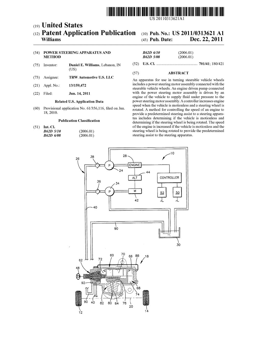 POWER STEERING APPARATUS AND METHOD - diagram, schematic, and image 01