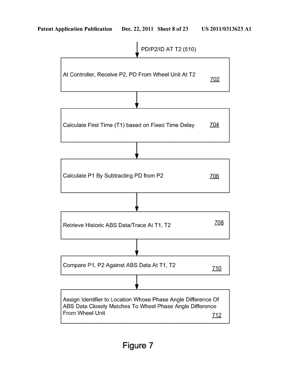 SYSTEM AND METHOD FOR PEFORMING AUTO-LOCATION OF A TIRE PRESSURE     MONITORING SENSOR ARRANGED WITH A VEHICLE WHEEL - diagram, schematic, and image 09