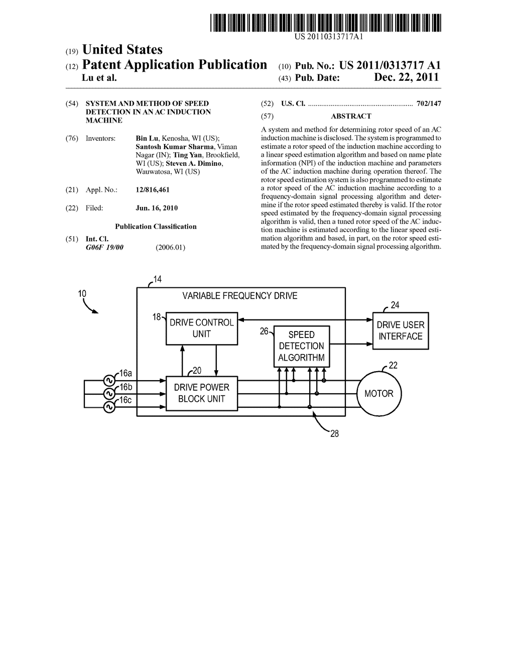 SYSTEM AND METHOD OF SPEED DETECTION IN AN AC INDUCTION MACHINE - diagram, schematic, and image 01