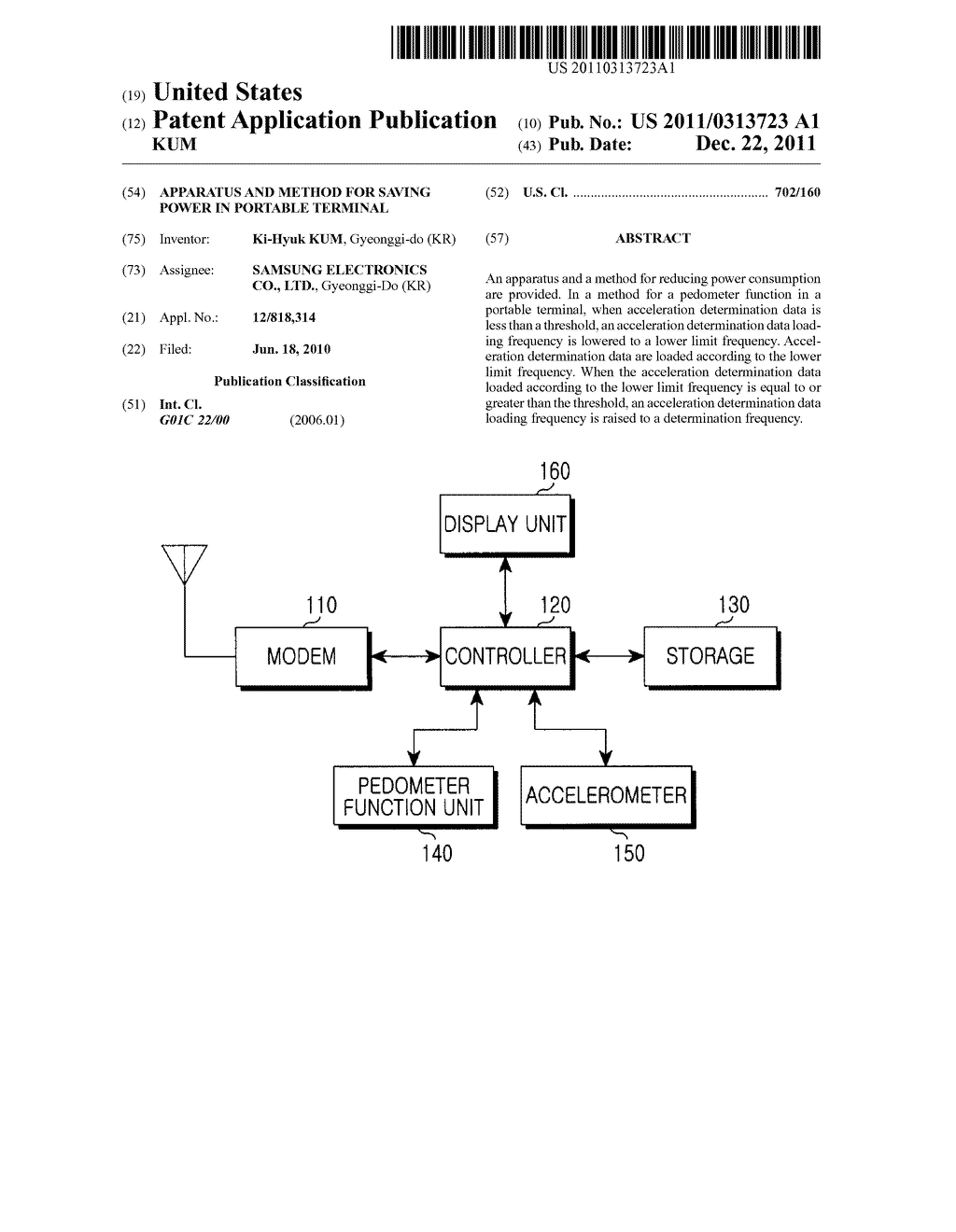 APPARATUS AND METHOD FOR SAVING POWER IN PORTABLE TERMINAL - diagram, schematic, and image 01