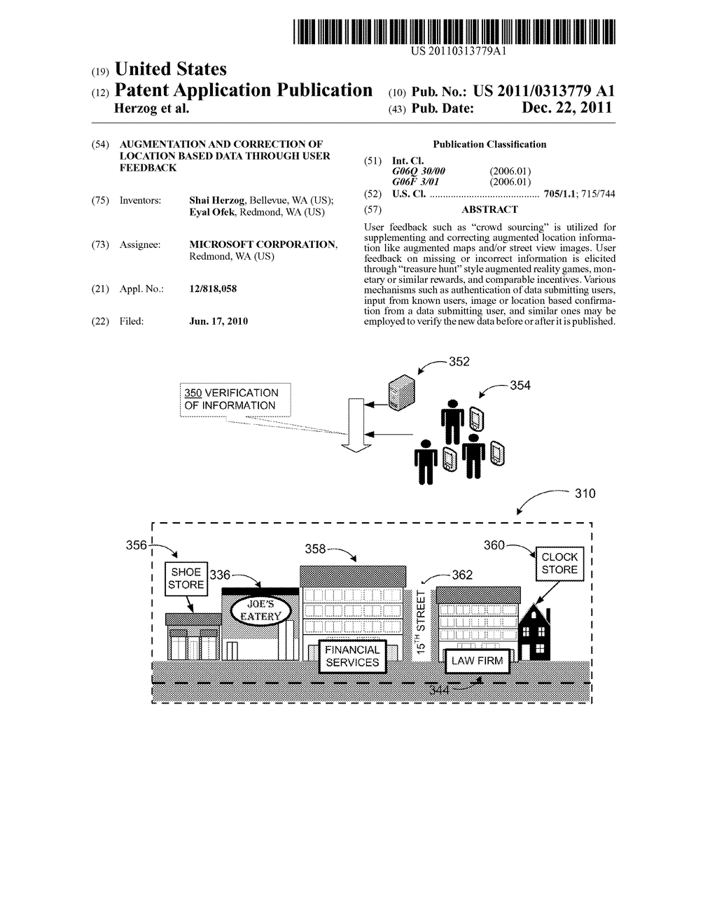 AUGMENTATION AND CORRECTION OF LOCATION BASED DATA THROUGH USER FEEDBACK - diagram, schematic, and image 01