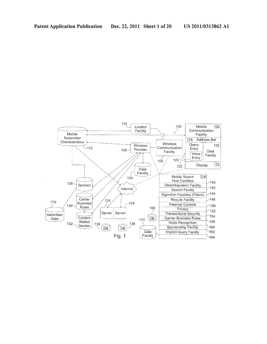 SYSTEM FOR TARGETING ADVERTISING CONTENT TO A PLURALITY OF MOBILE     COMMUNICATION FACILITIES - diagram, schematic, and image 02