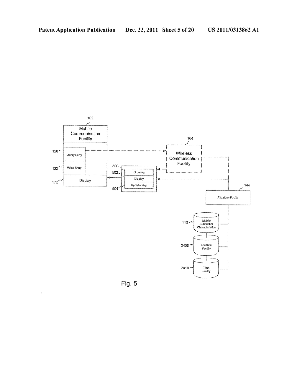 SYSTEM FOR TARGETING ADVERTISING CONTENT TO A PLURALITY OF MOBILE     COMMUNICATION FACILITIES - diagram, schematic, and image 06