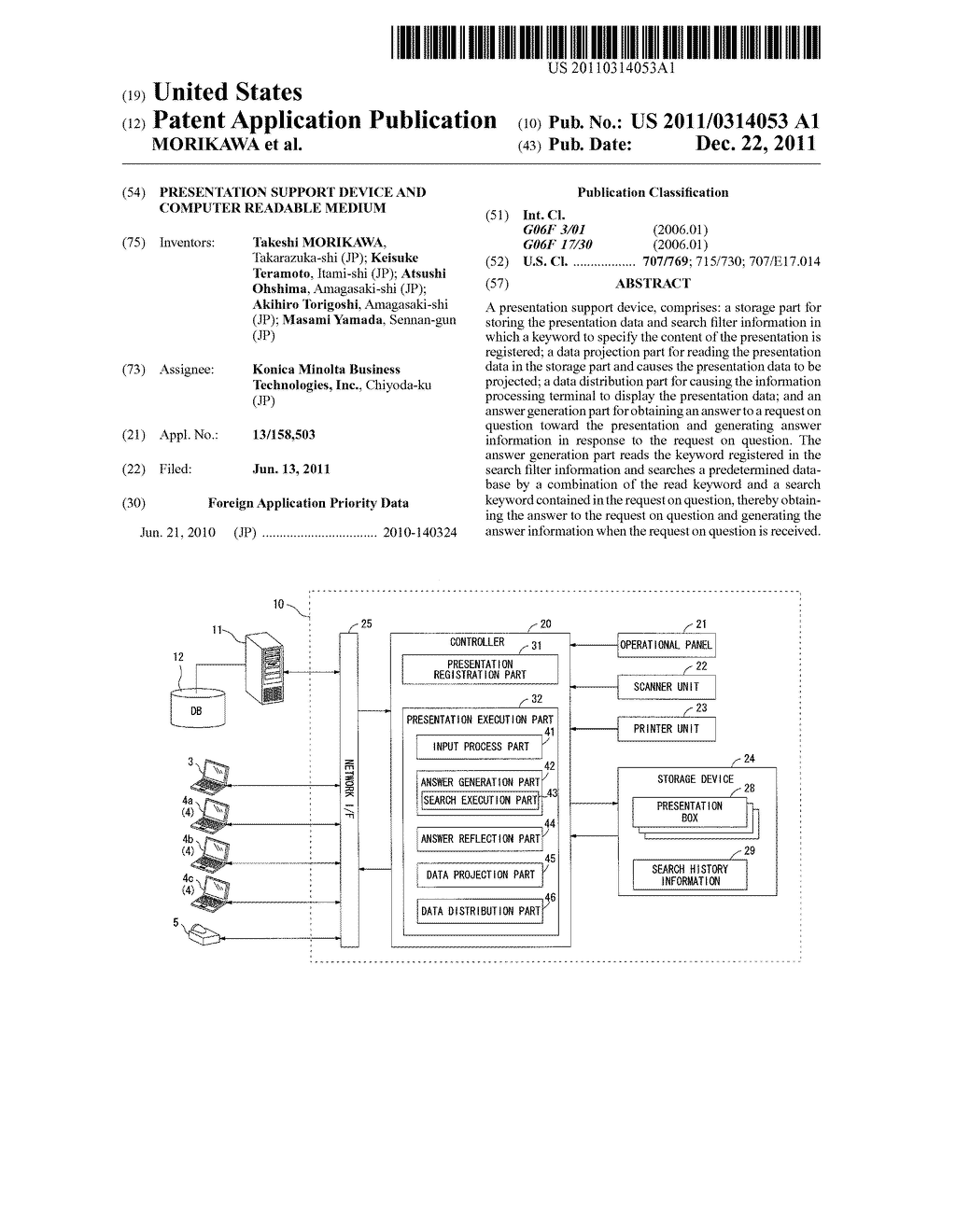 PRESENTATION SUPPORT DEVICE AND COMPUTER READABLE MEDIUM - diagram, schematic, and image 01