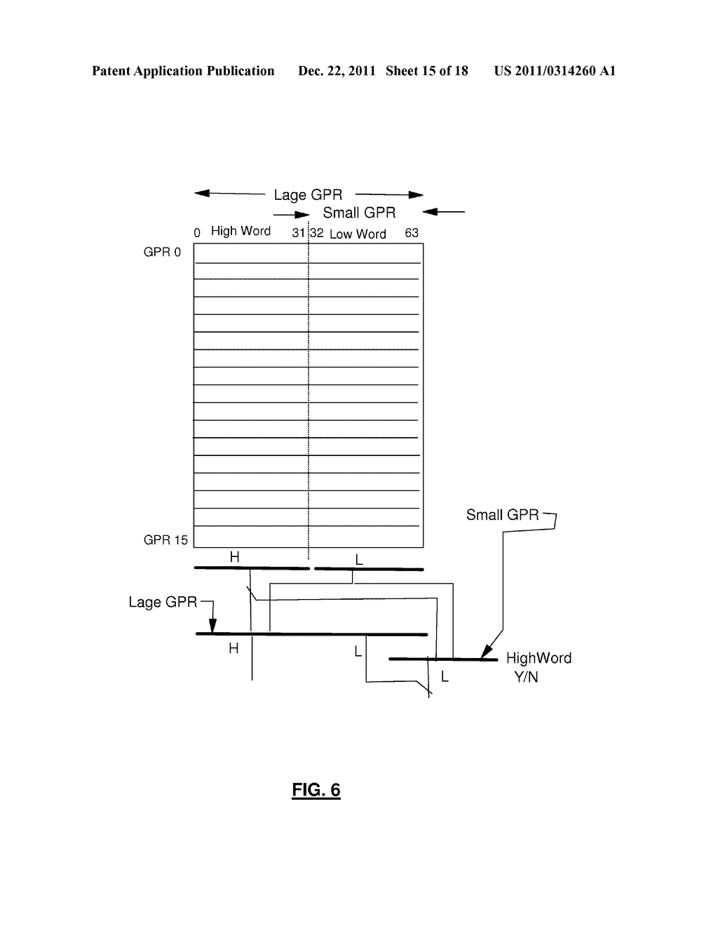 HIGH-WORD FACILITY FOR EXTENDING THE NUMBER OF GENERAL PURPOSE REGISTERS     AVAILABLE TO INSTRUCTIONS - diagram, schematic, and image 16