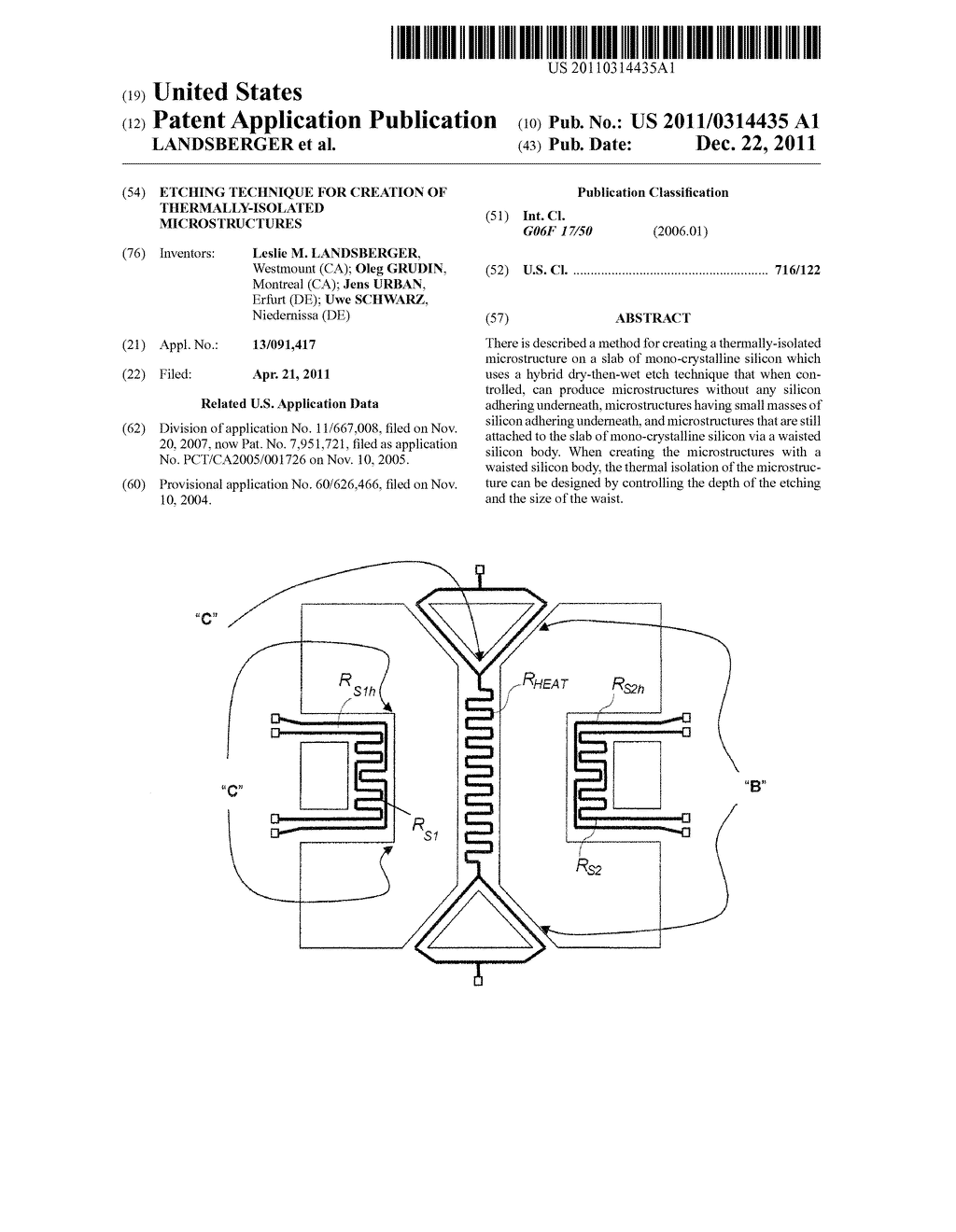 ETCHING TECHNIQUE FOR CREATION OF THERMALLY-ISOLATED MICROSTRUCTURES - diagram, schematic, and image 01