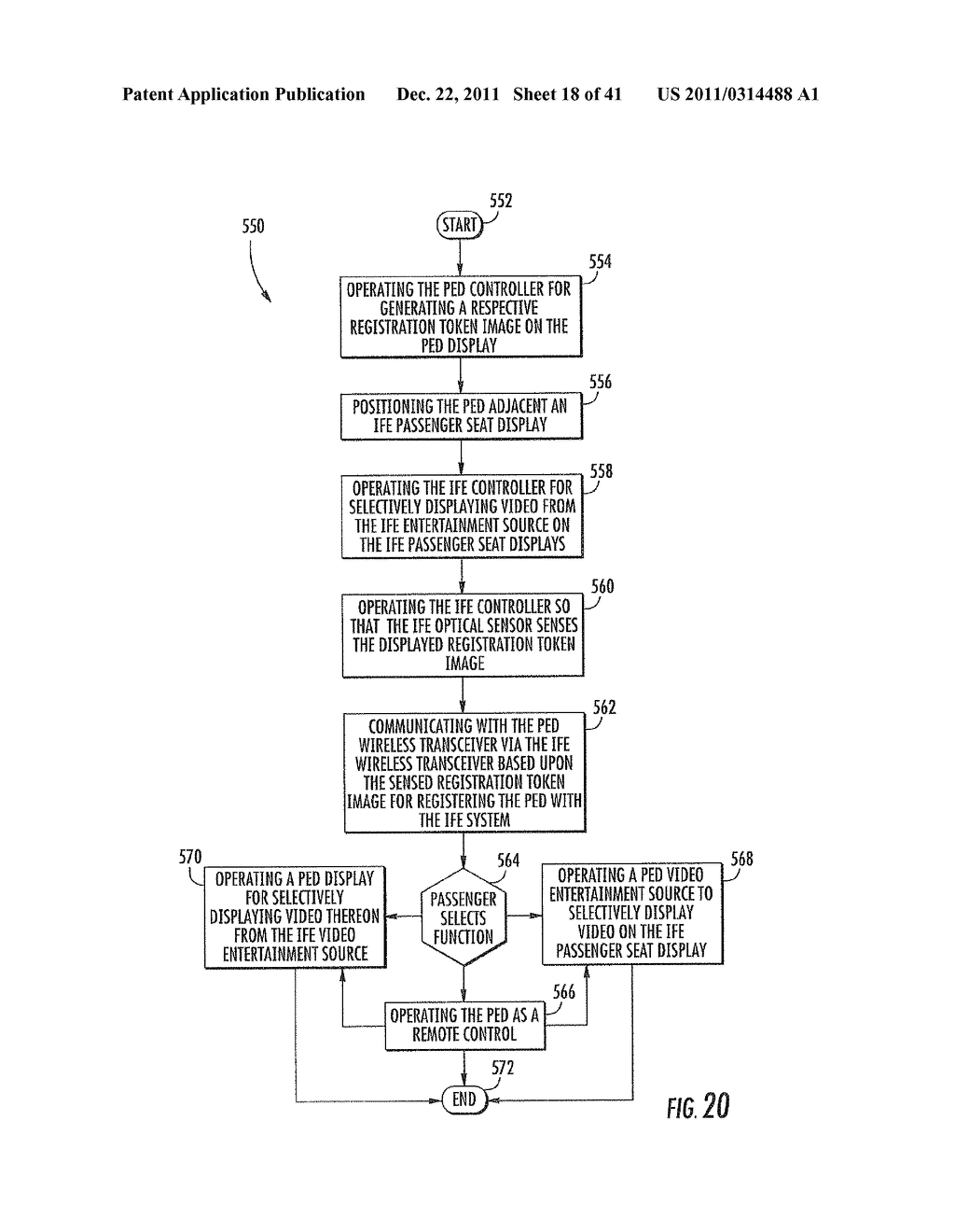 AIRCRAFT IFE SYSTEM INTERFACING WITH A PERSONAL ELECTRONIC DEVICE (PED)     FOR REDEEMING AN IN-FLIGHT COUPON AND ASSOCIATED METHODS - diagram, schematic, and image 19