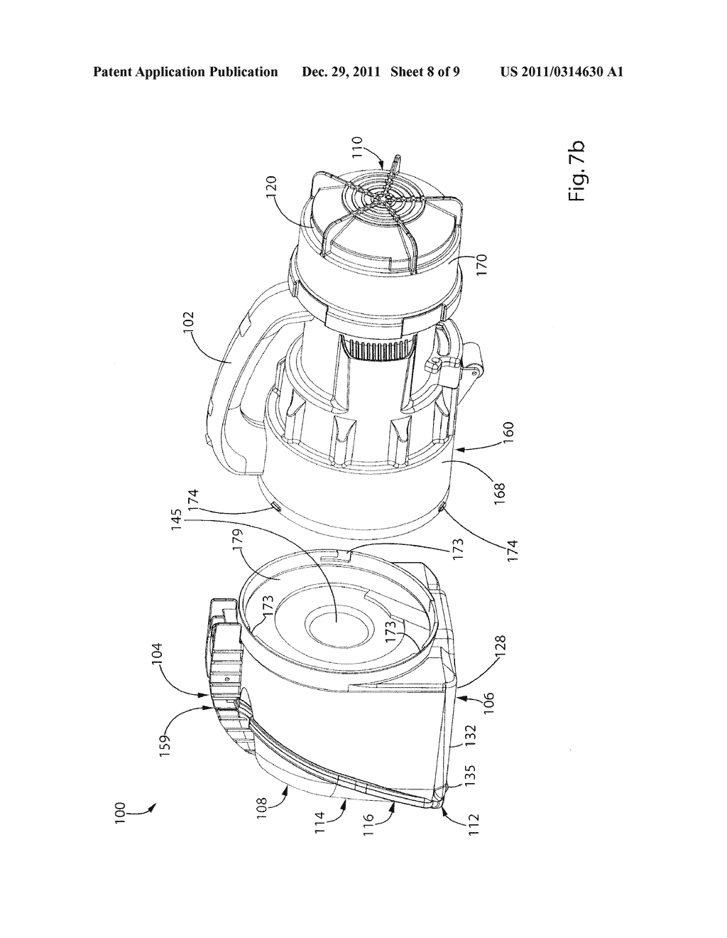 HAND VACUUM CLEANER WITH REMOVABLE DIRT CHAMBER - diagram, schematic, and image 09