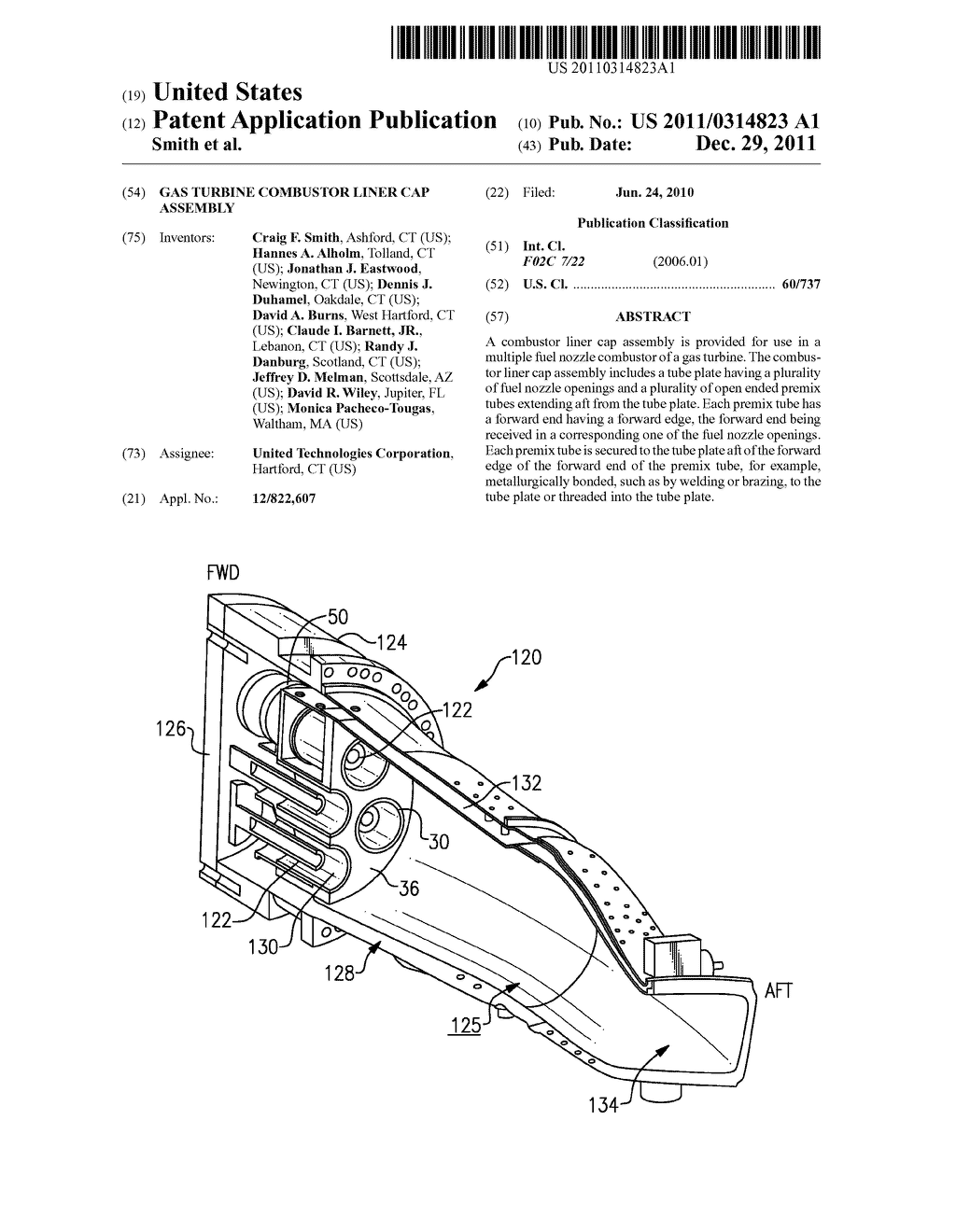 GAS TURBINE COMBUSTOR LINER CAP ASSEMBLY - diagram, schematic, and image 01