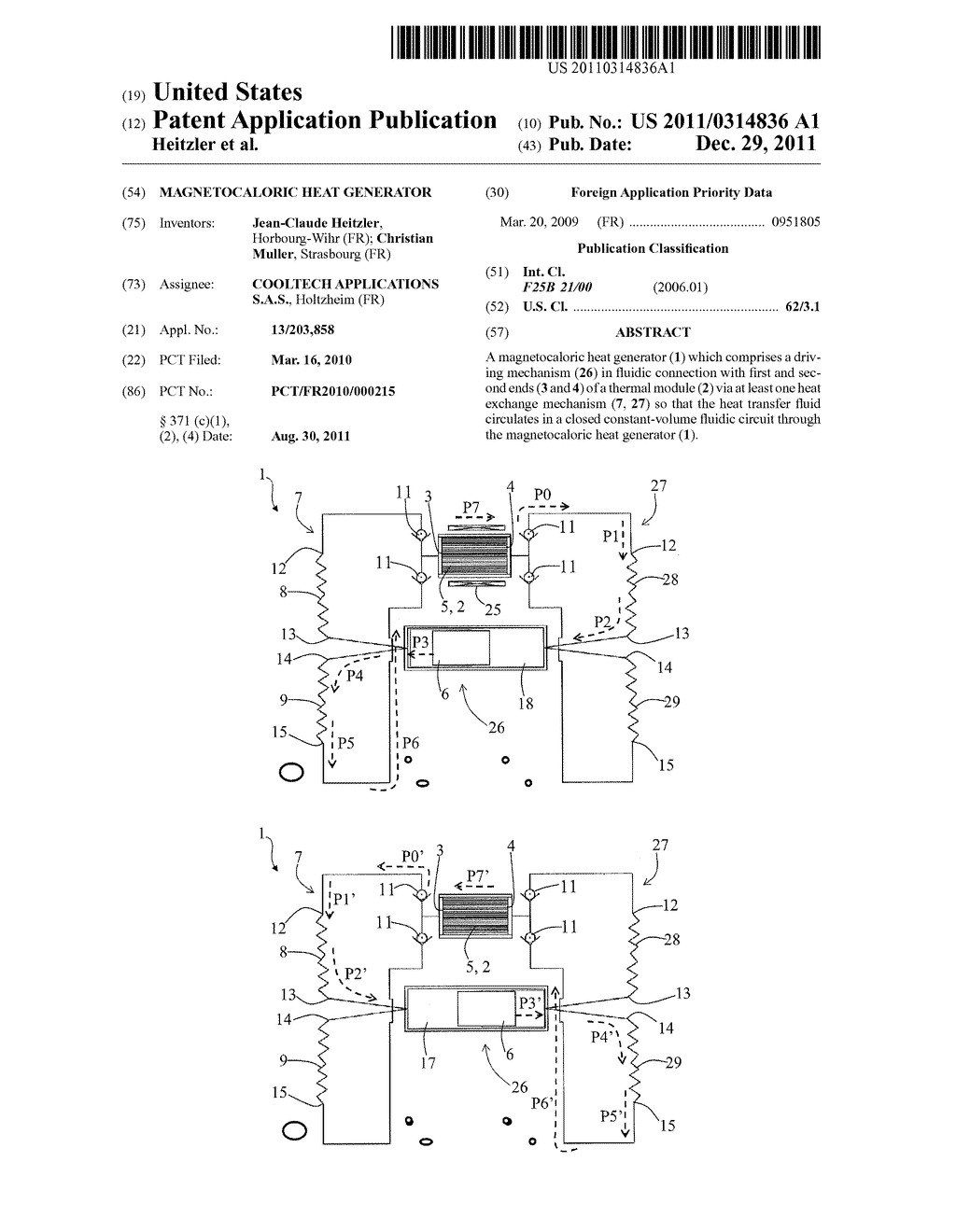 MAGNETOCALORIC HEAT GENERATOR - diagram, schematic, and image 01