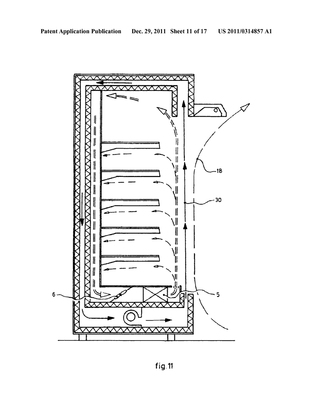 Device for generating an air wall in an upright refrigerated cabinet - diagram, schematic, and image 12