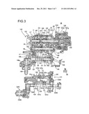 TWIN-CLUTCH TYPE TRANSMISSION UNIT FOR ENGINE, AND MOTORCYCLE     INCORPORATING THE SAME diagram and image