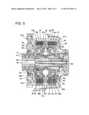 TWIN-CLUTCH TYPE TRANSMISSION UNIT FOR ENGINE, AND MOTORCYCLE     INCORPORATING THE SAME diagram and image