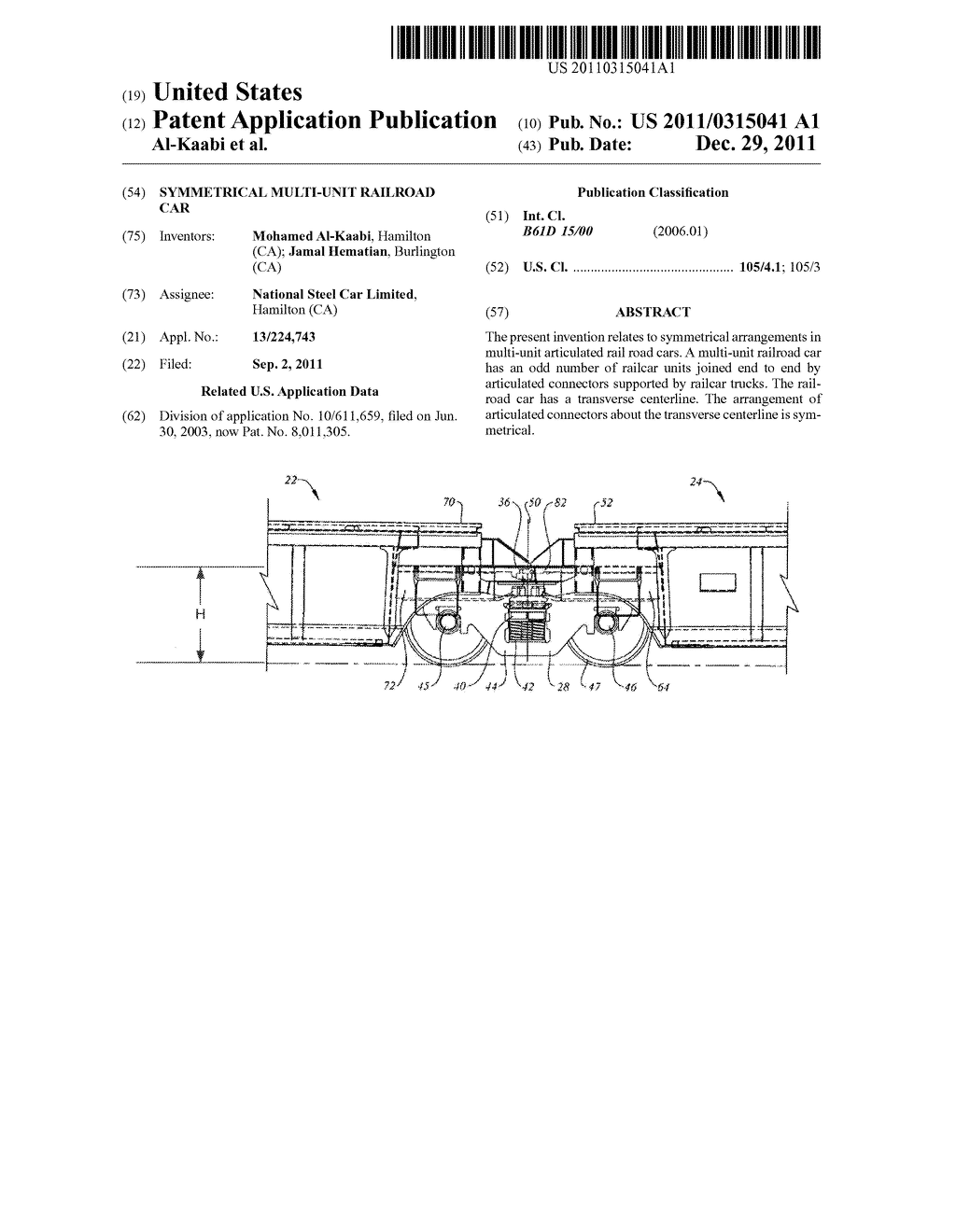 SYMMETRICAL MULTI-UNIT RAILROAD CAR - diagram, schematic, and image 01