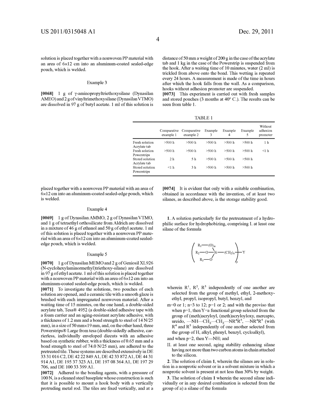 Solution, in Particular for Pretreating a Hydrophilic Subsurface in Order     to Improve an Adhesive Bond under Humid and Wet Conditions - diagram, schematic, and image 05