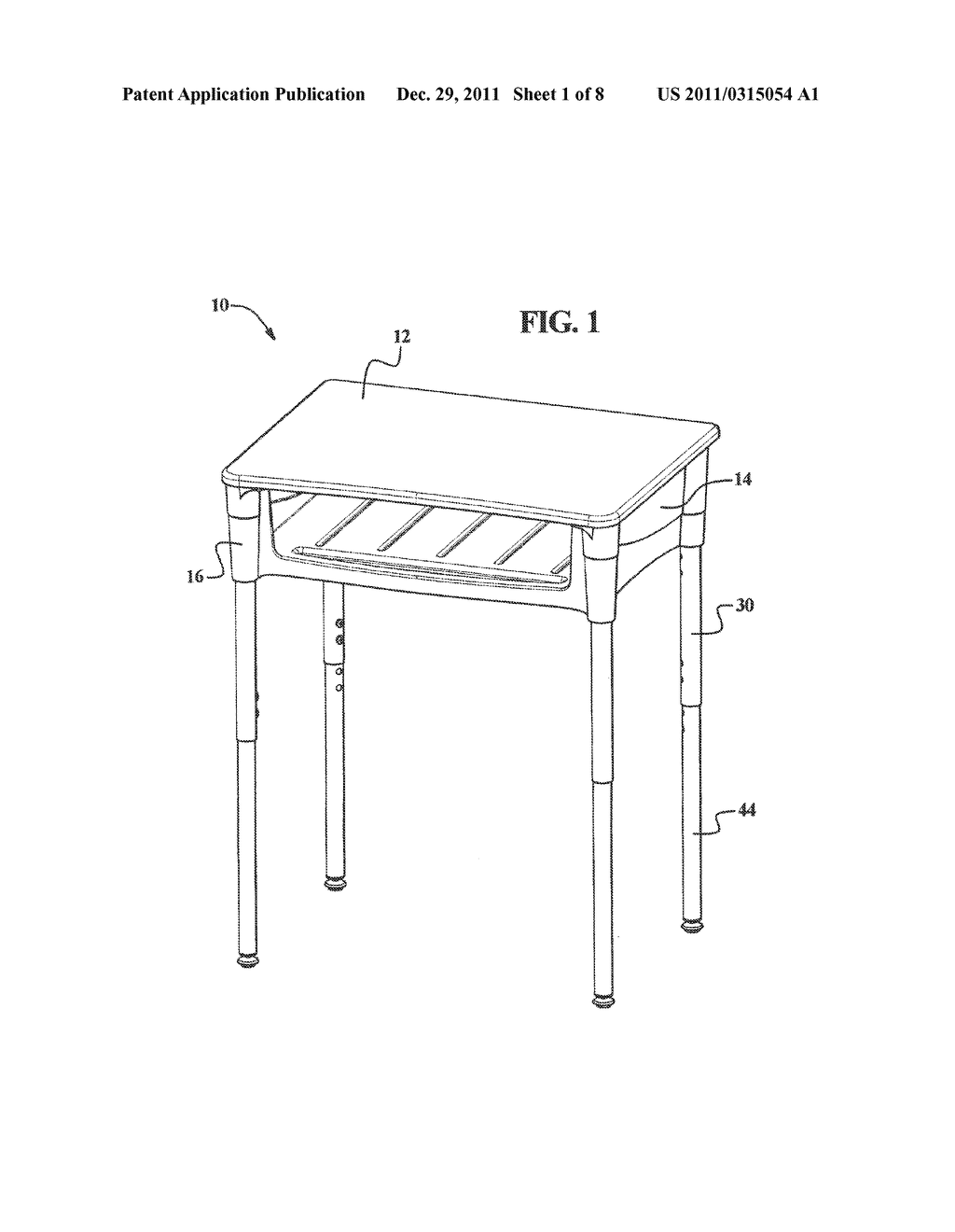 Student Desk With Book Box - diagram, schematic, and image 02