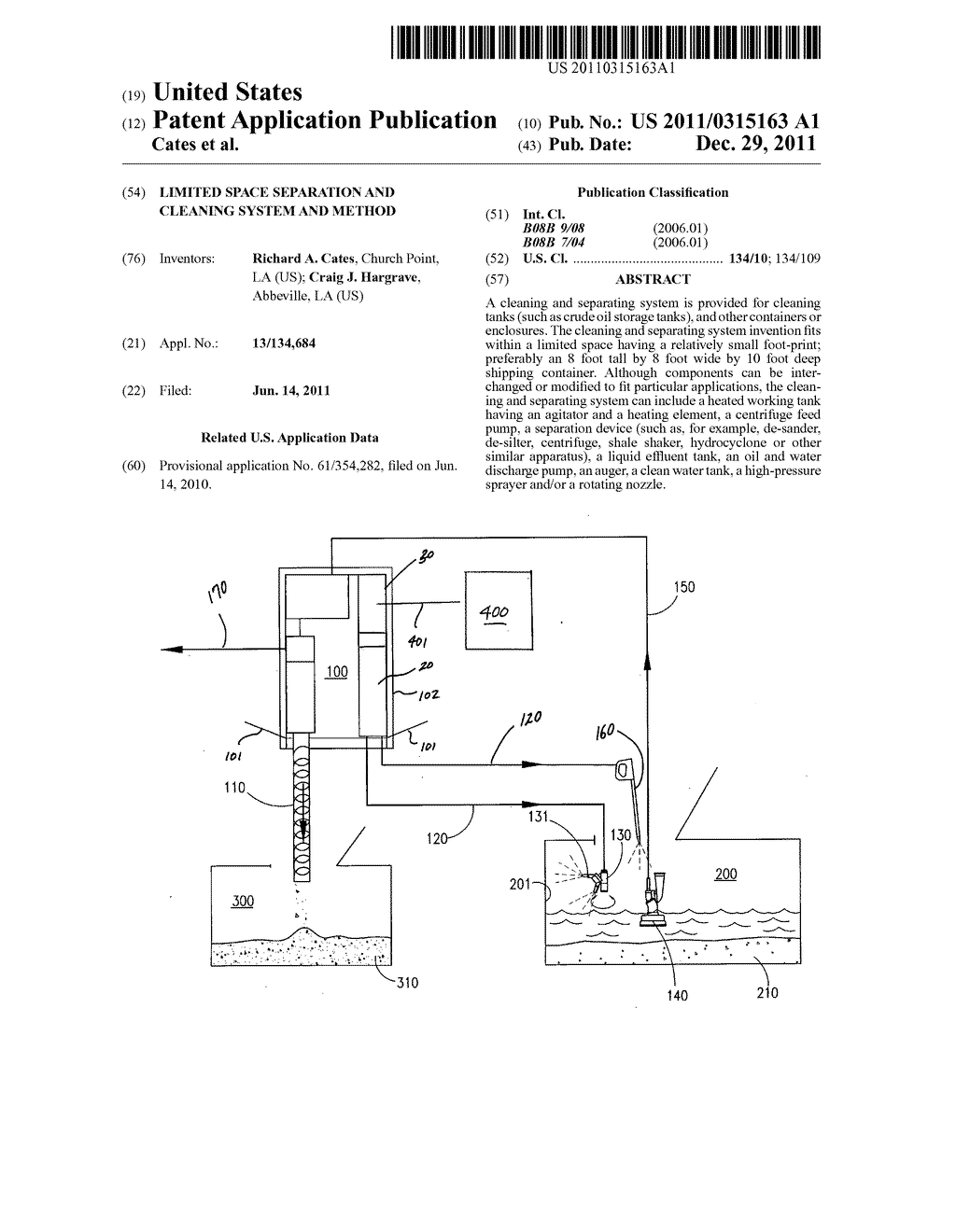 Limited space separation and cleaning system and method - diagram, schematic, and image 01